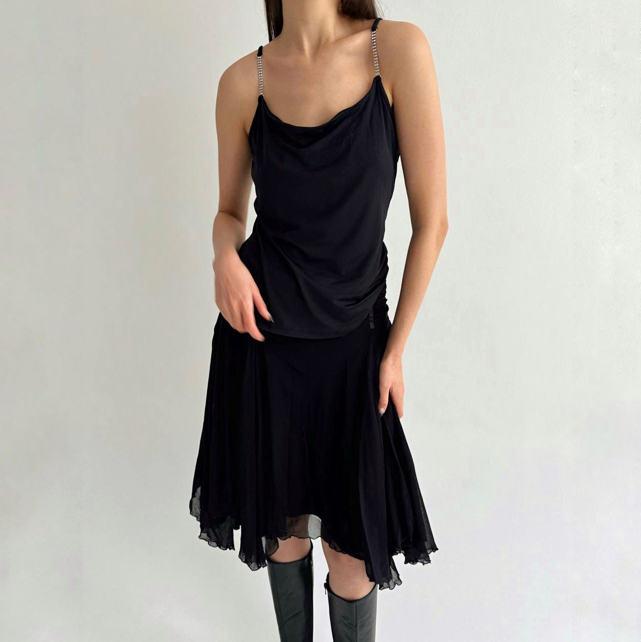 Vintage rhinestone strap top