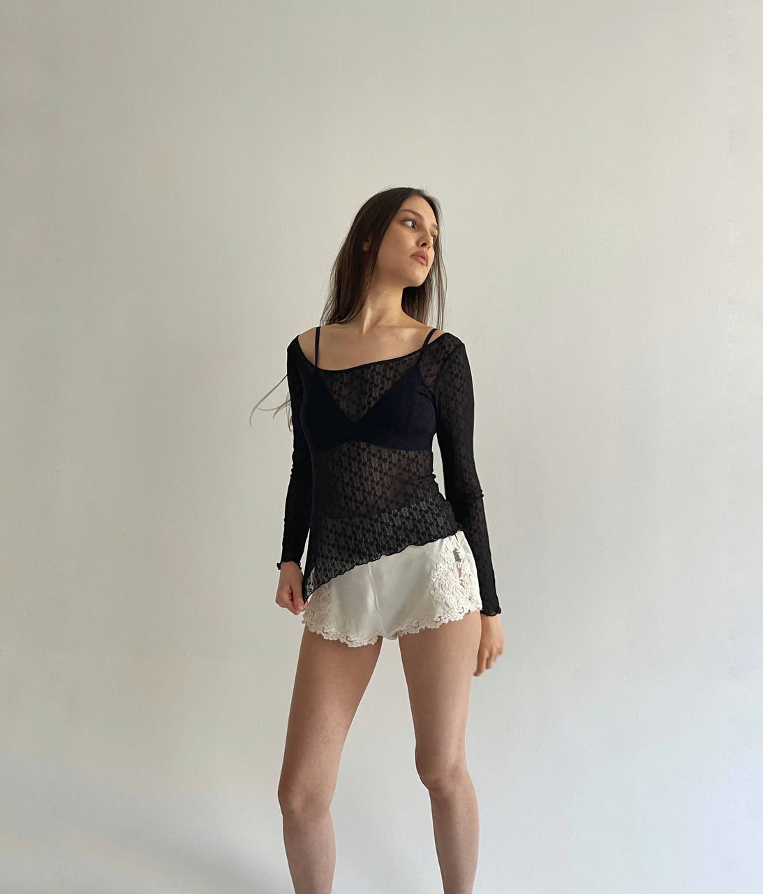 Moschino lace mesh top