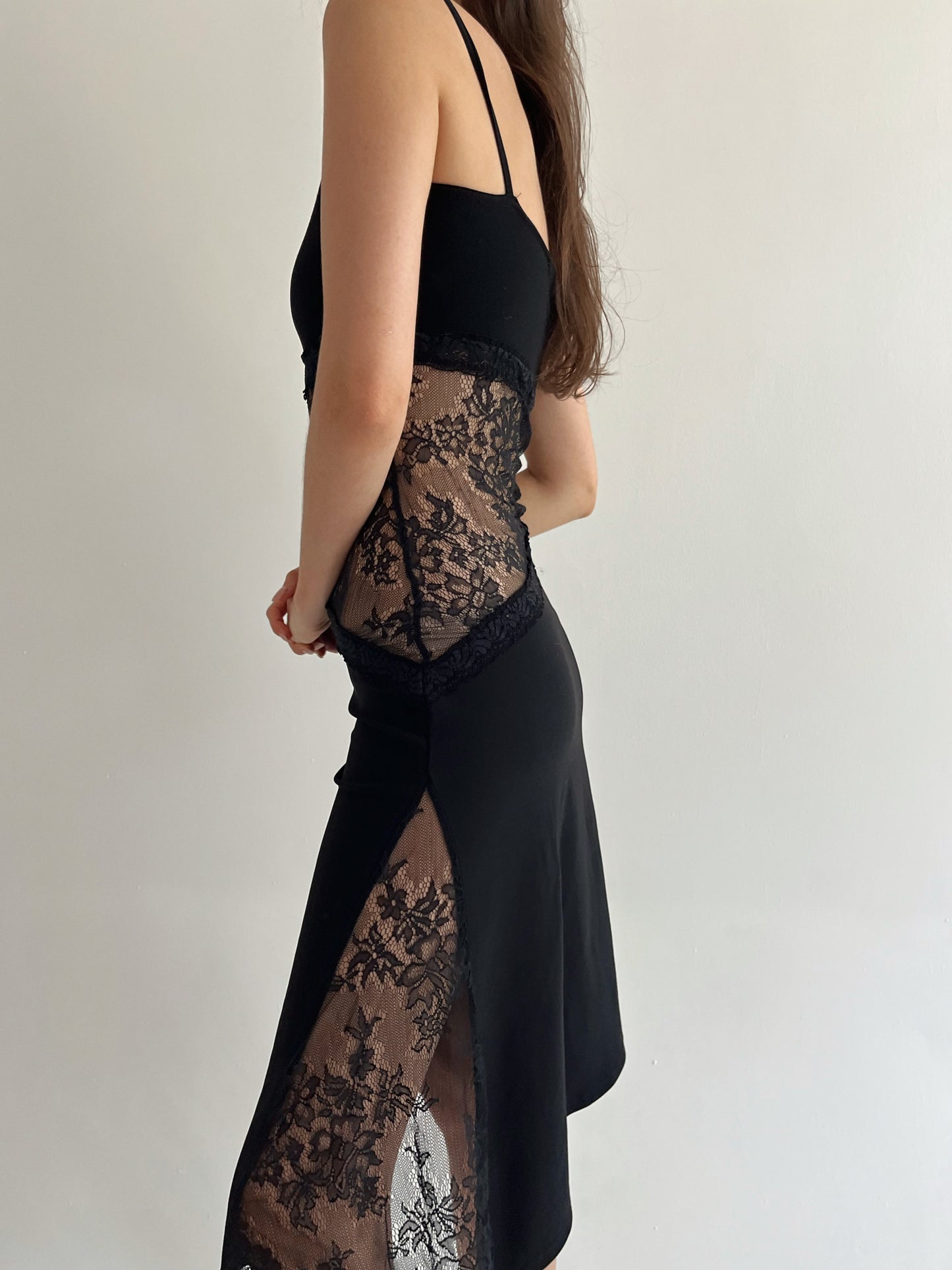 Vintage asymmetrical lace dress