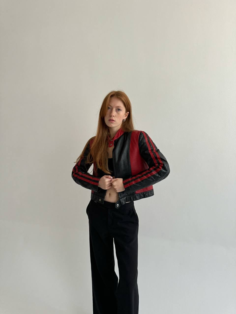 Vintage genuine leather high quality jacket in black