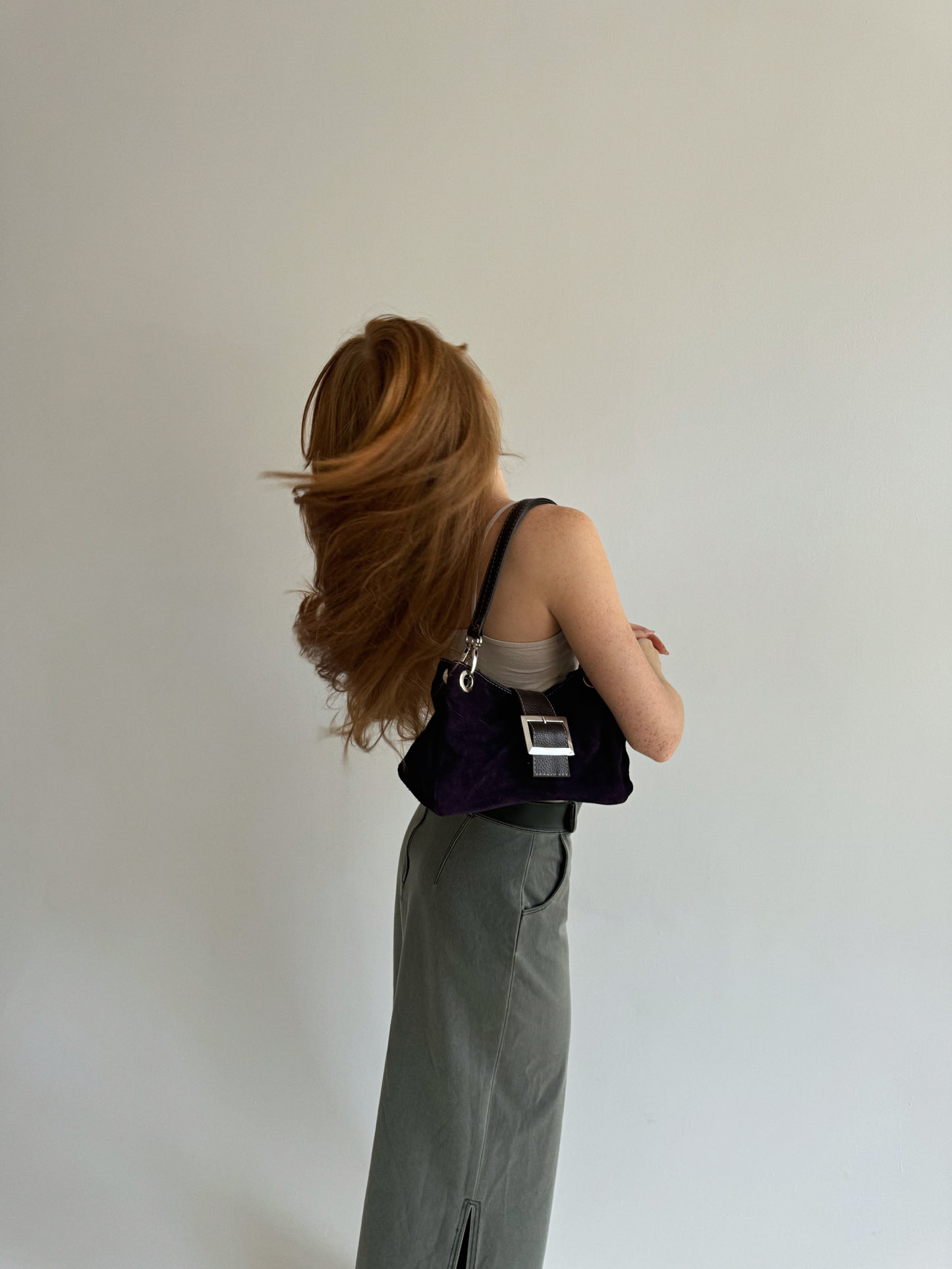 Vintage shoulder bag with buckle detail