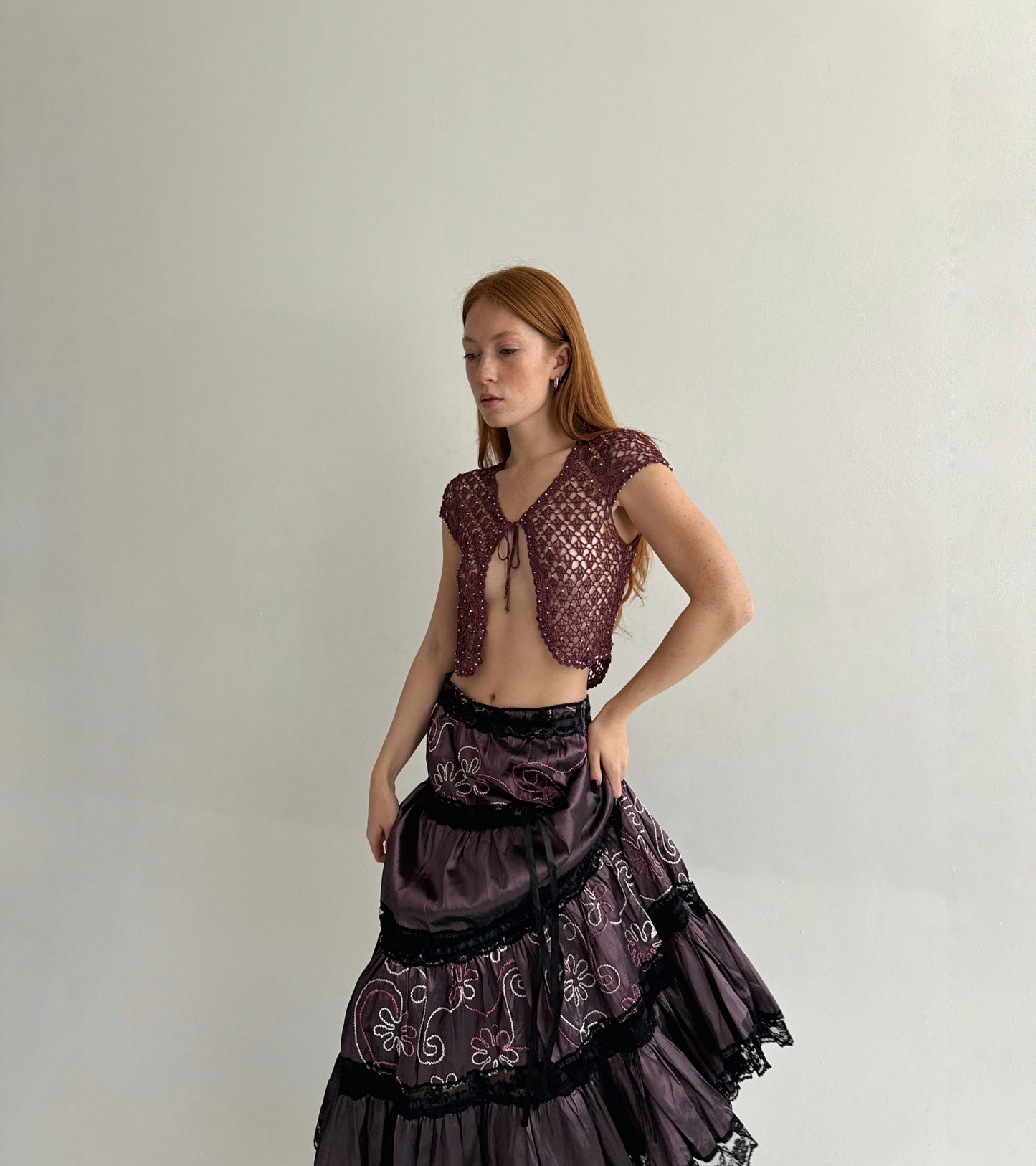 Vintage bolero with silver beads