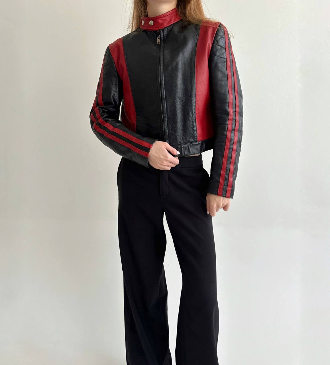 Vintage genuine leather high quality jacket in black