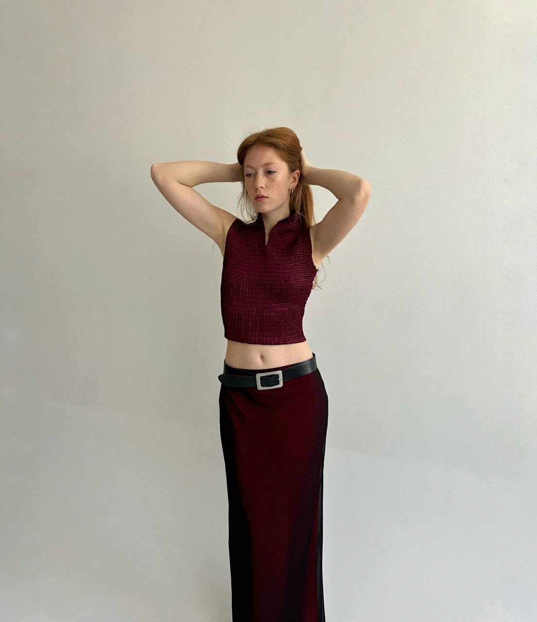 Vintage burgundy maxi skirt