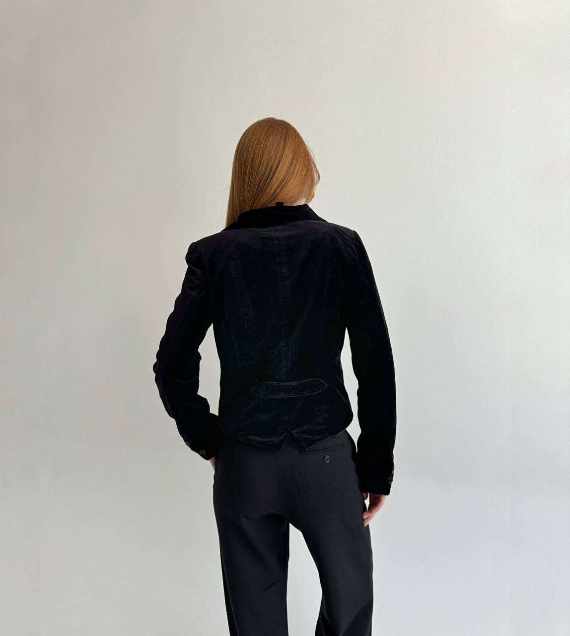 Y2K cotton velvet asymmetrical blazer