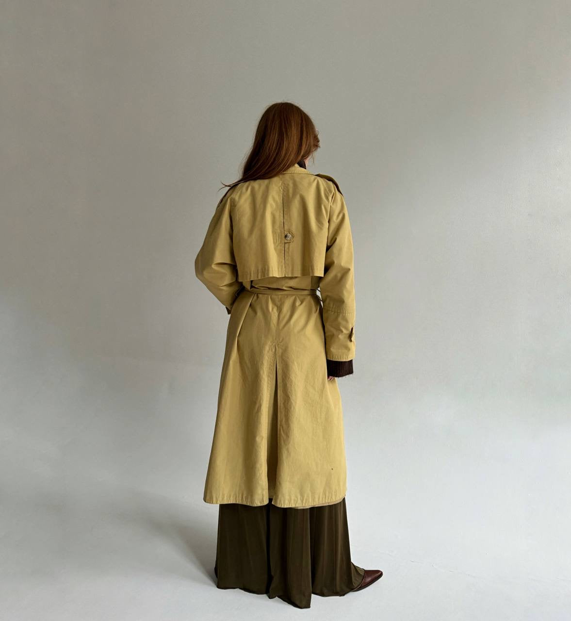 Vintage cotton blend long trench coat