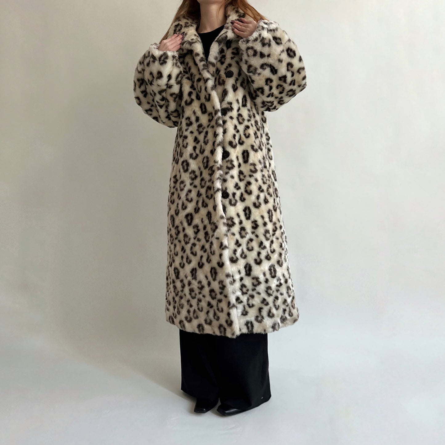 Vintage leopard printed faux fur
