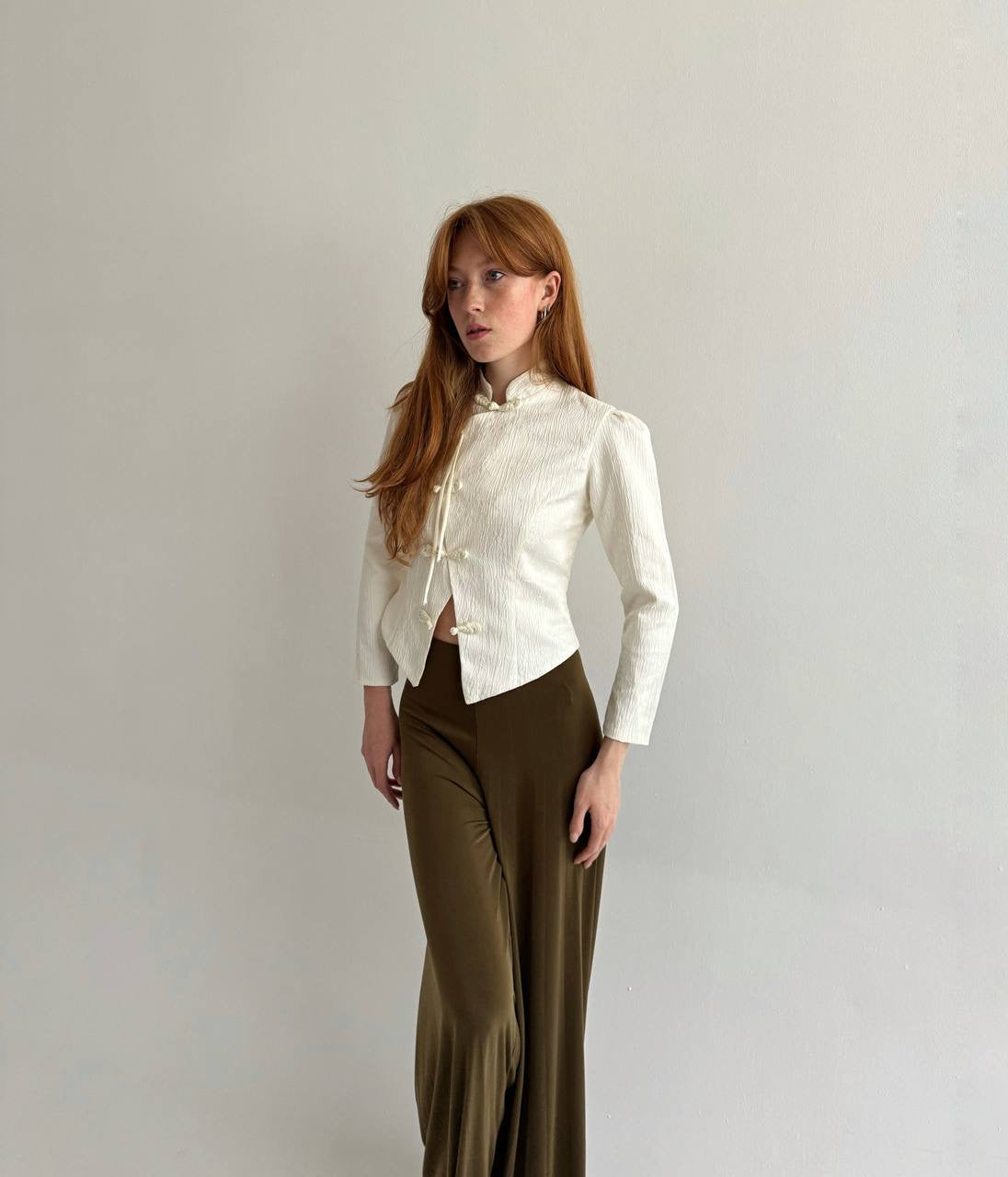 Vintage asymmetrical textured blazer