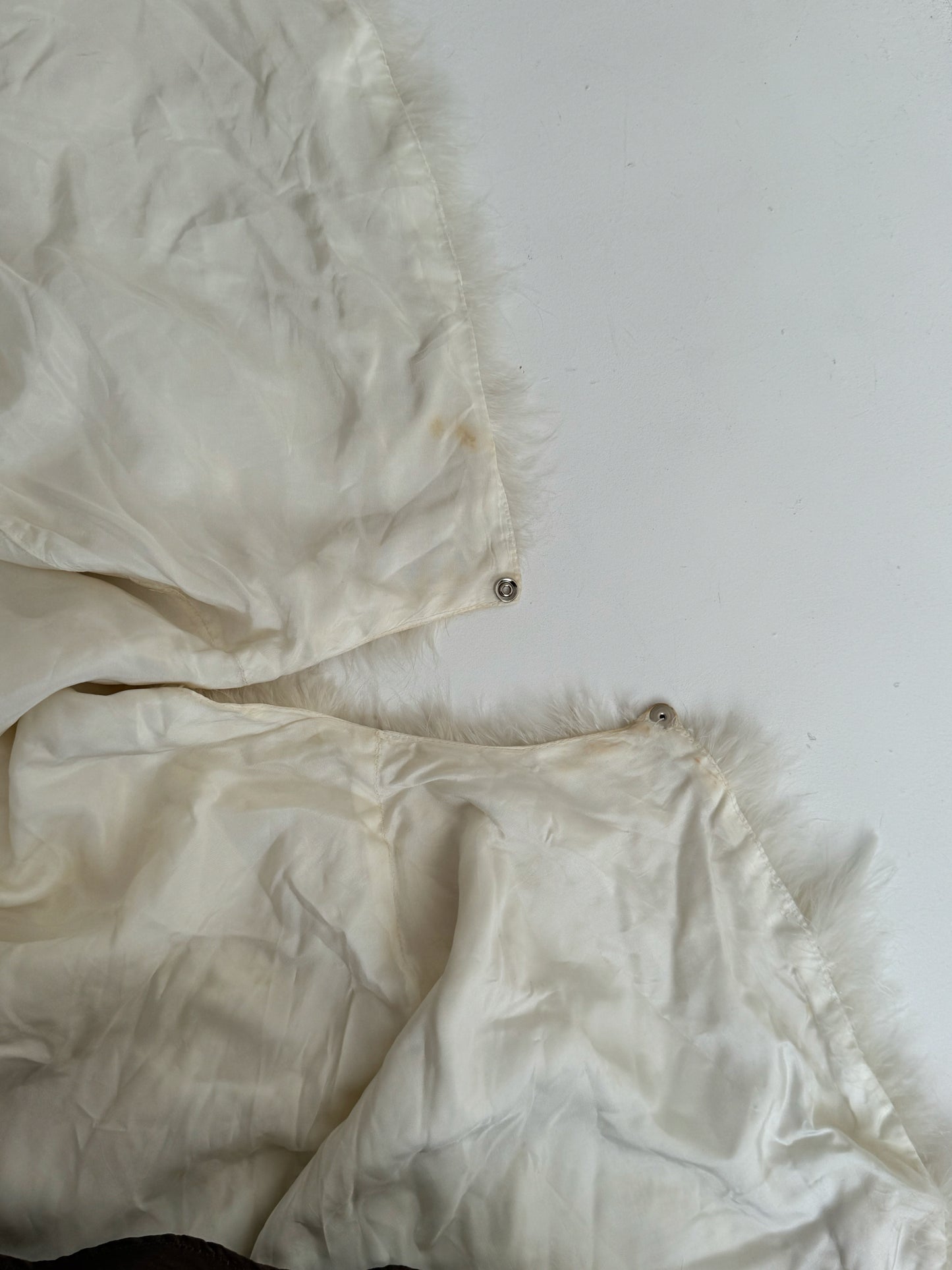 Vintage ostrich feather cream cape