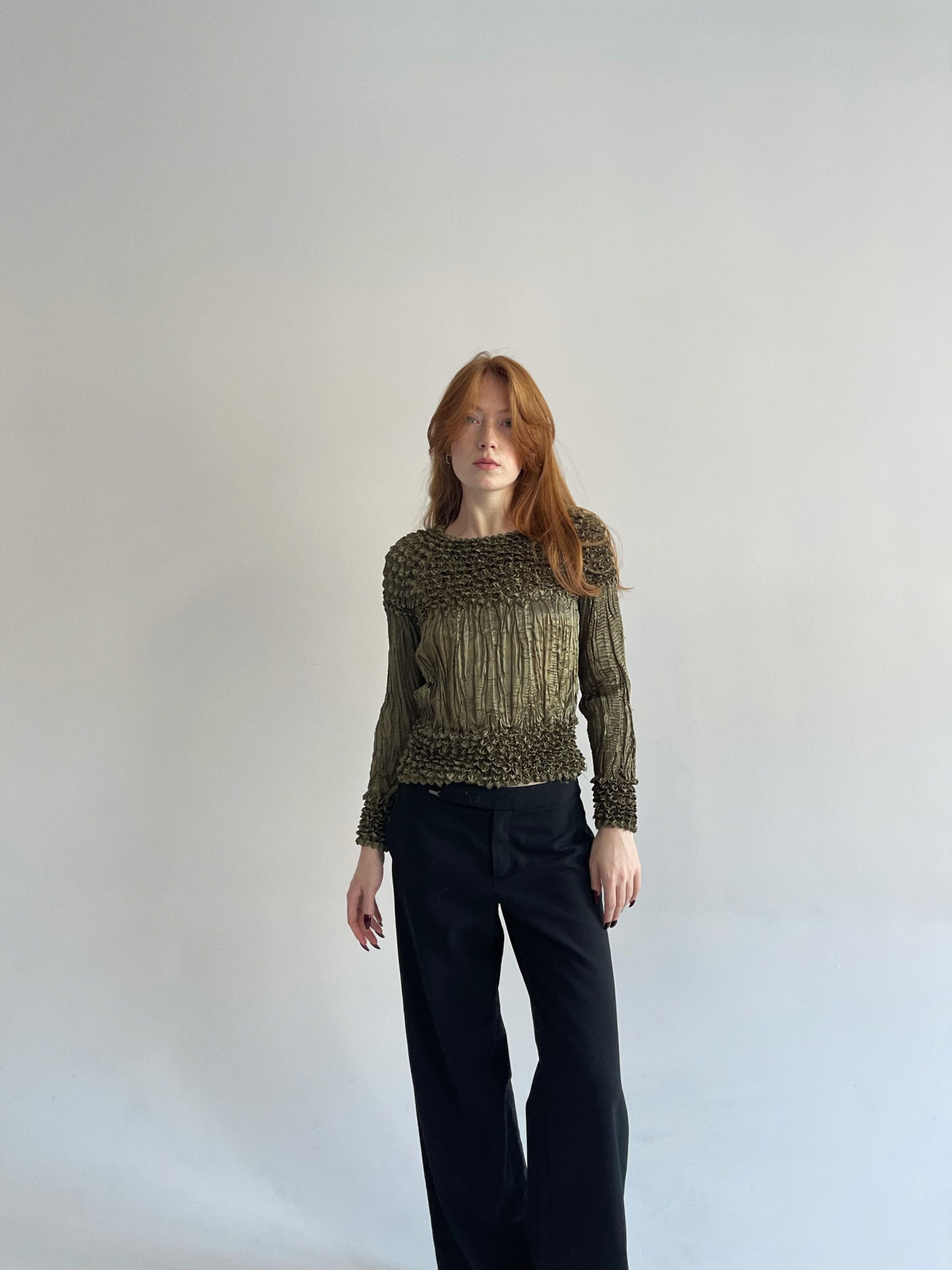 Vintage avant garde satin blouse