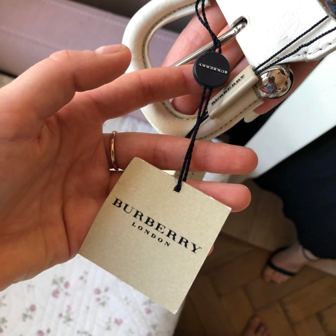Burberry white wide belt