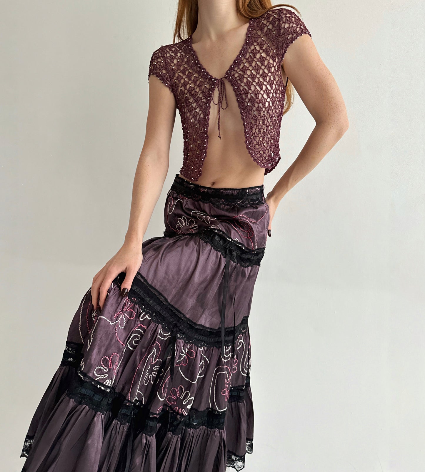 Vintage bolero with silver beads