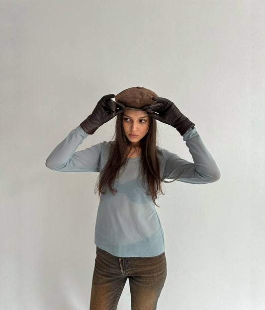 Vintage genuine leather hat