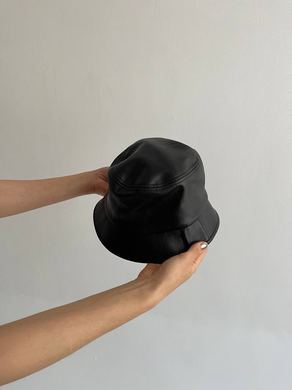 Y2K faux leather bucket hat
