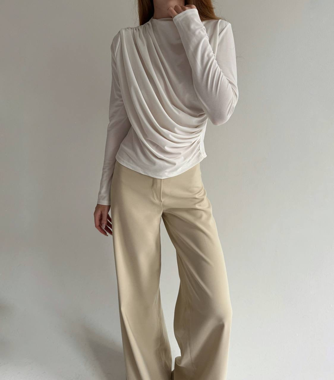 Vintage draped asymmetrical blouse