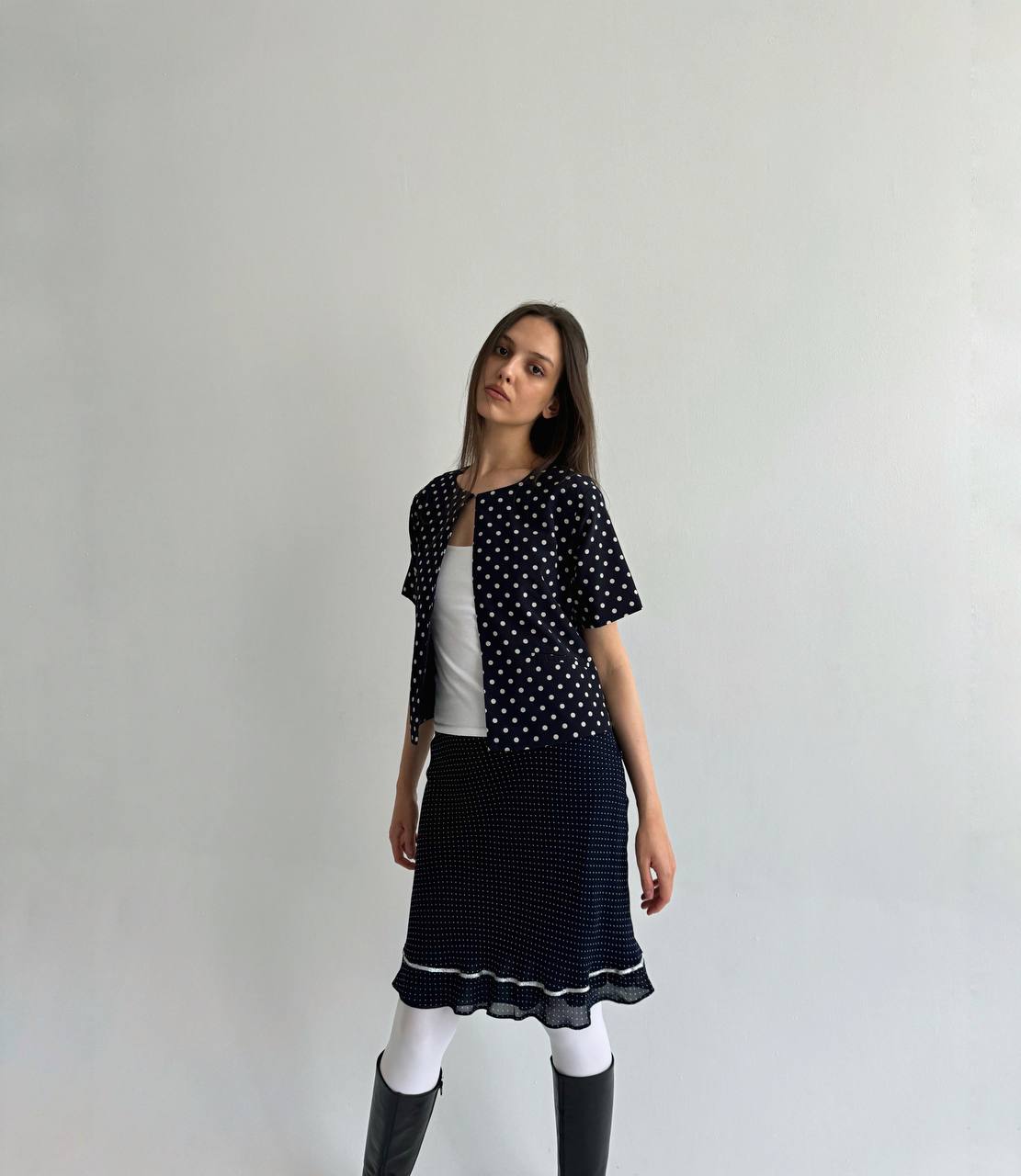 Vintage Blumarine viscose polka dot skirt
