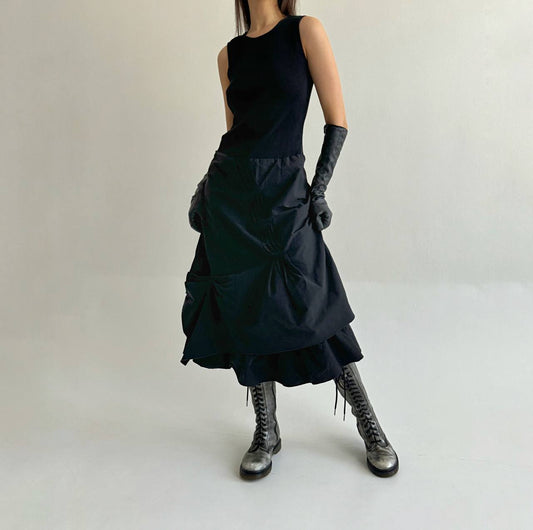 Avant garde cotton crinkle dress