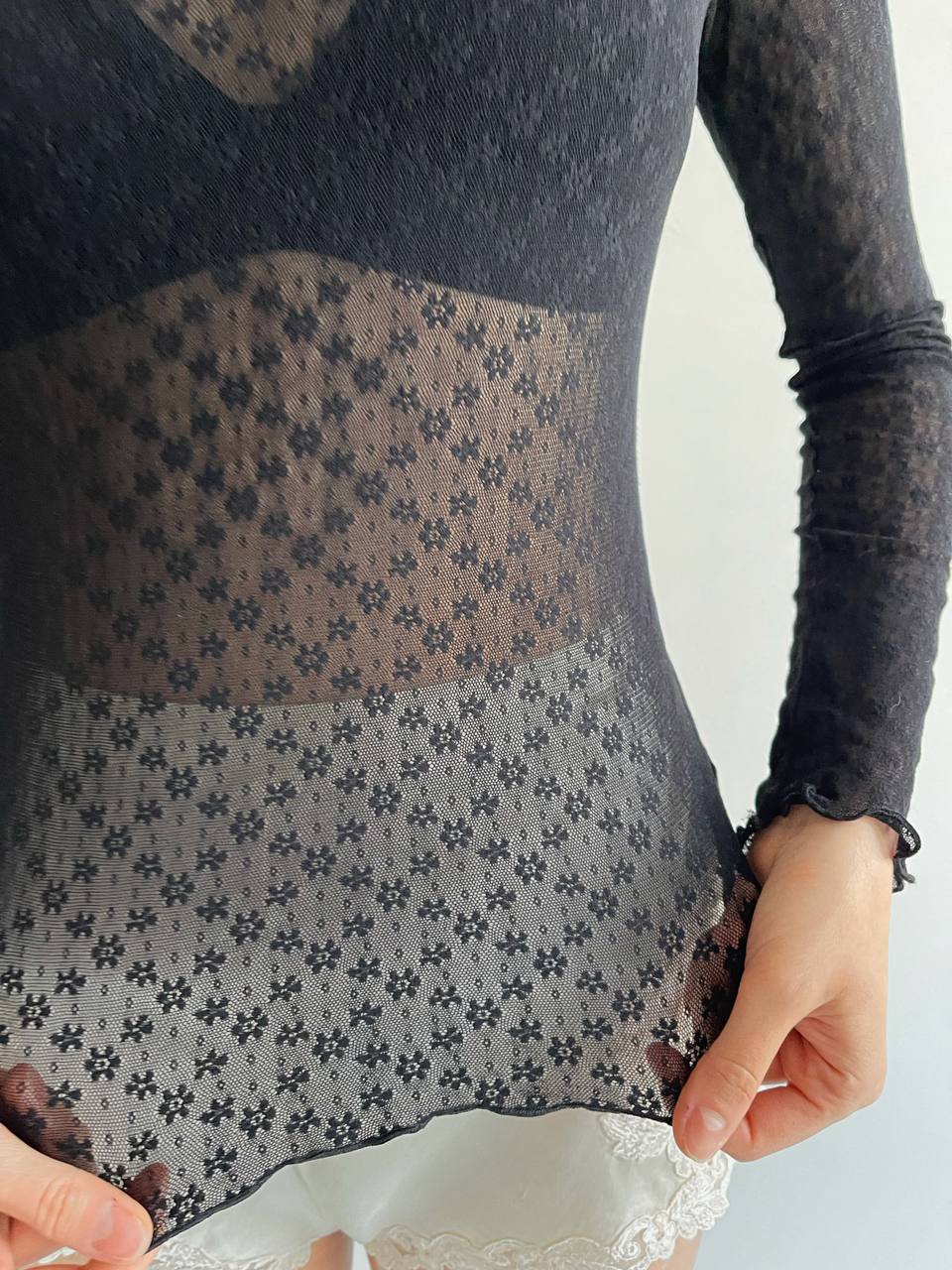 Moschino lace mesh top