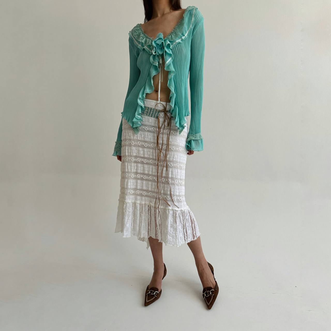 Vintage lace white skirt