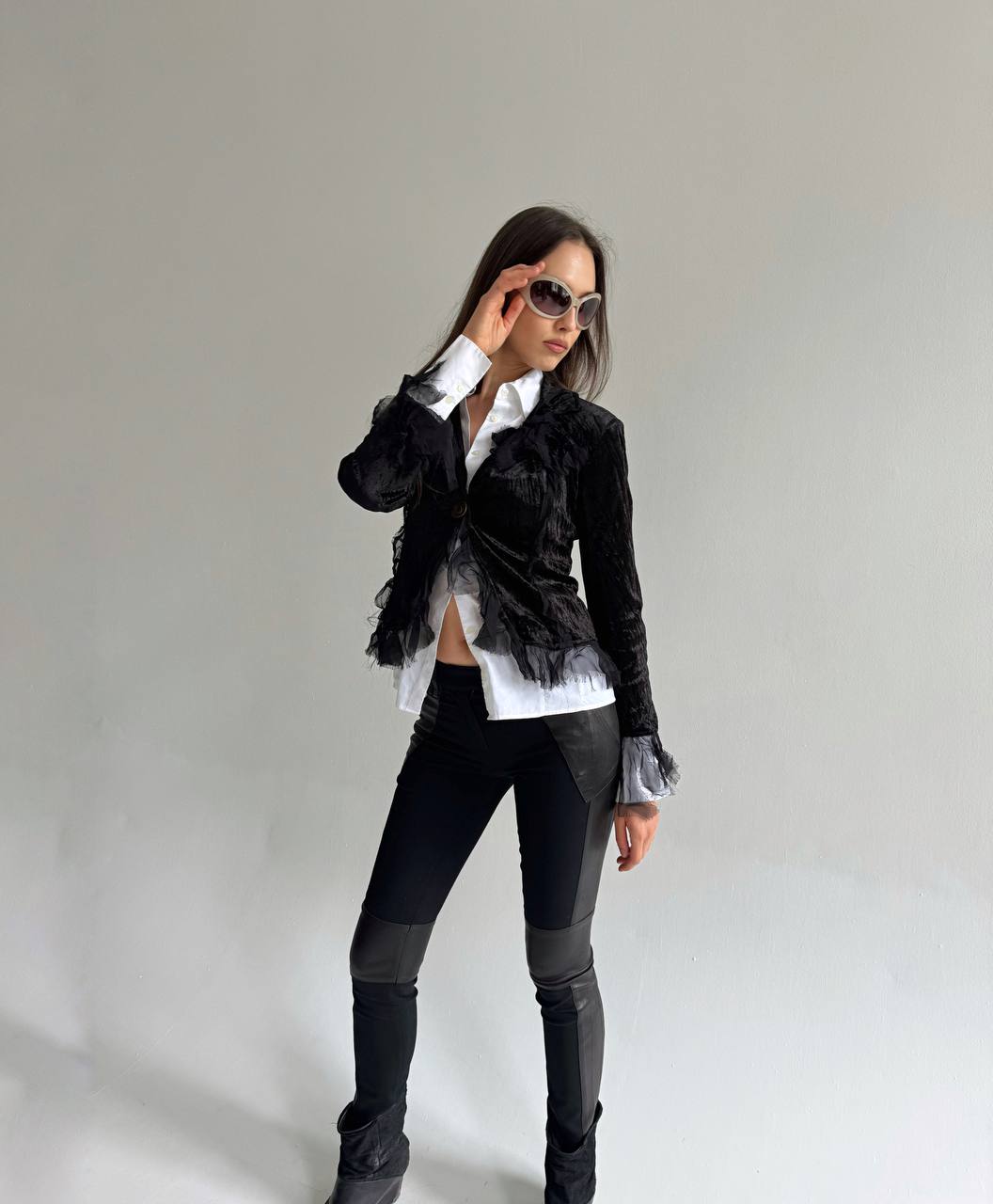 Vintage Italian velour black blazer