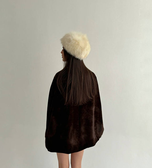 Vintage real fur hat