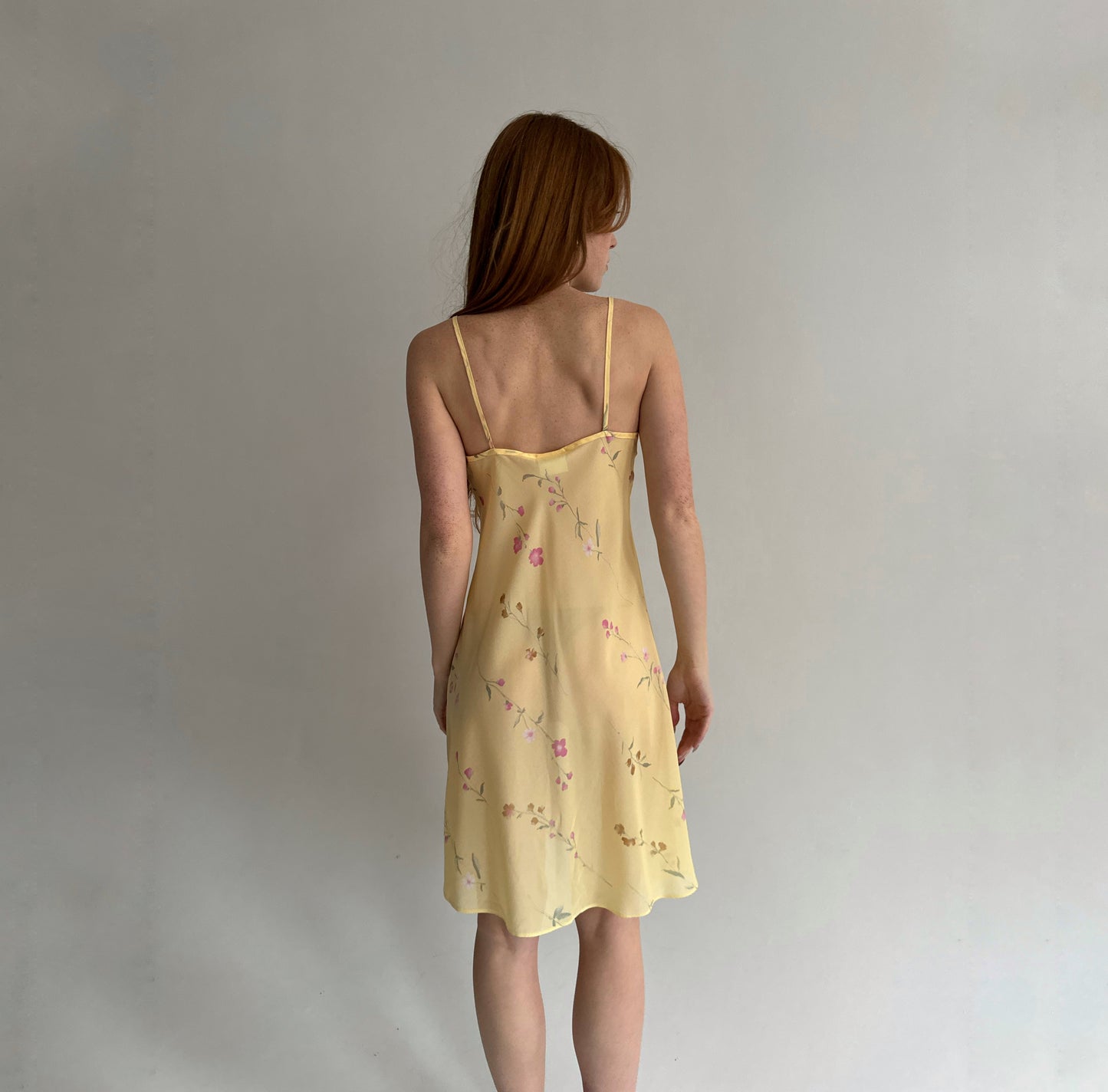 Vintage slip dress with flower pattern