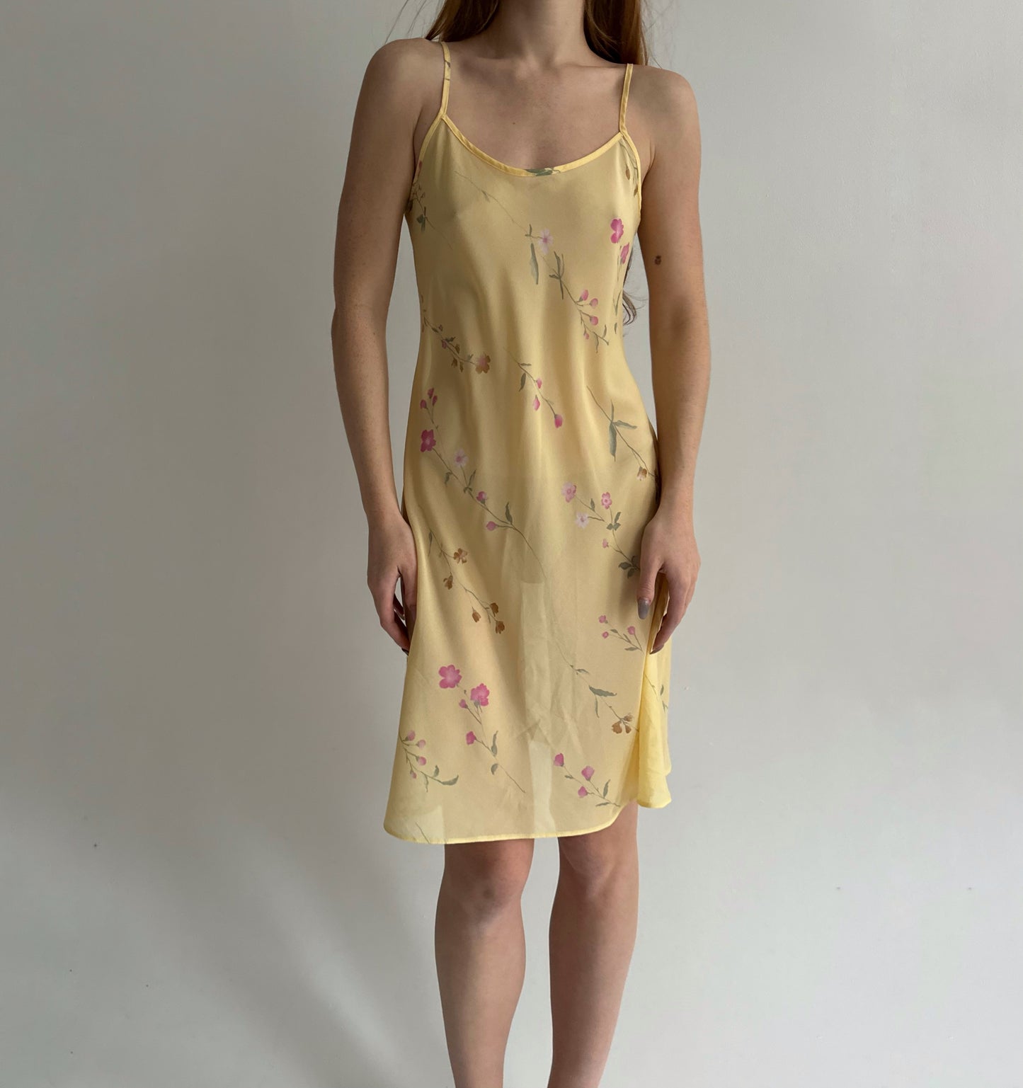 Vintage slip dress with flower pattern