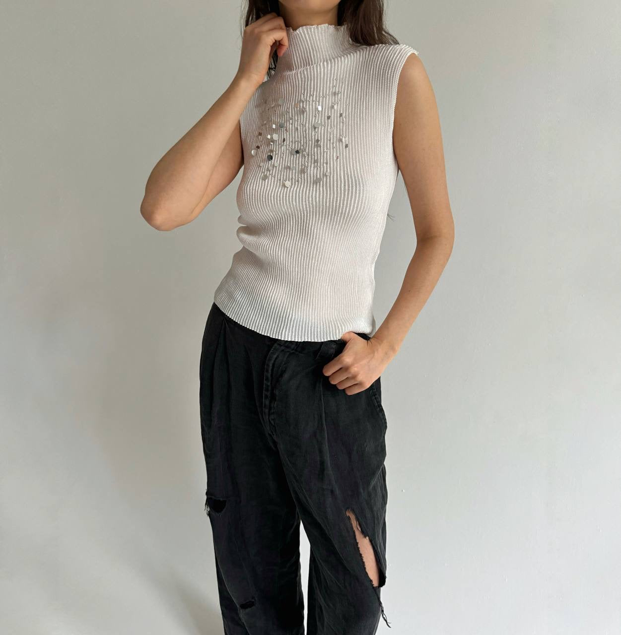 Vintage Japanese avant garde pleated top