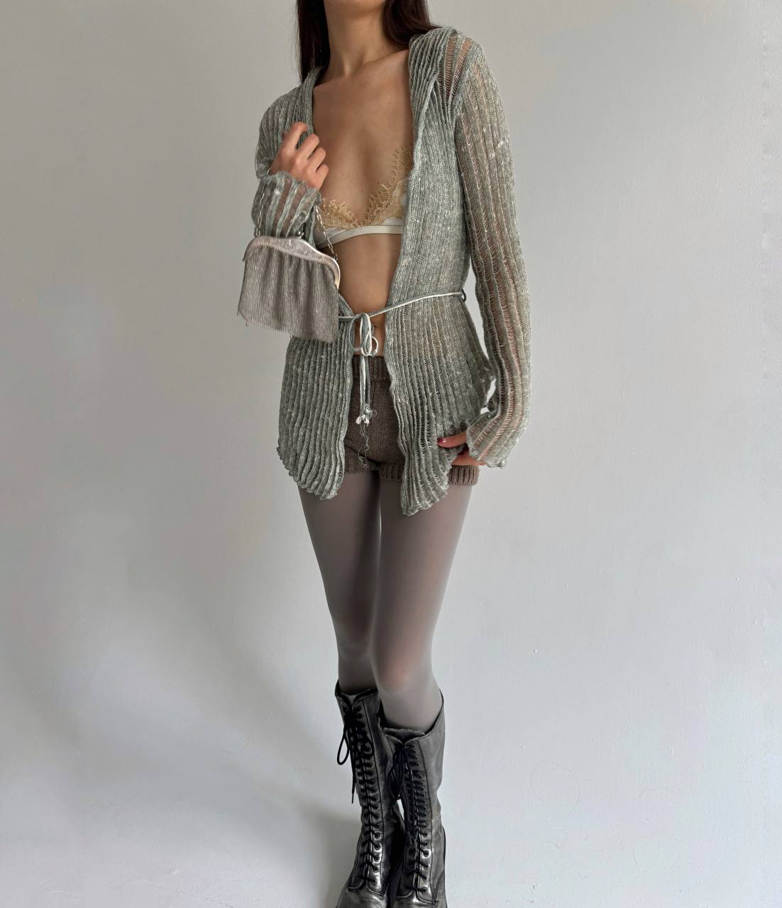 Vintage linen medieval cardigan