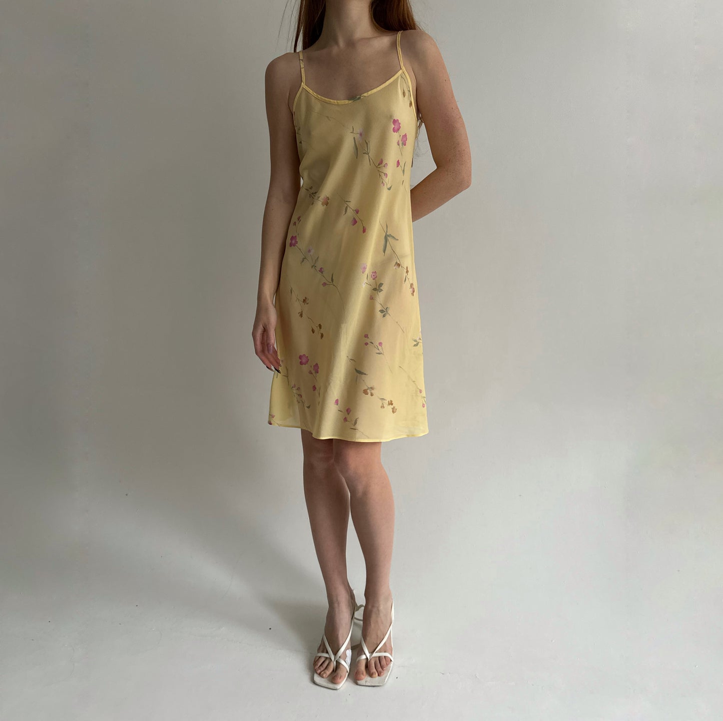 Vintage slip dress with flower pattern