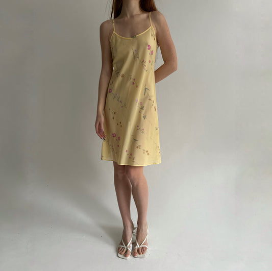 Vintage slip dress with flower pattern