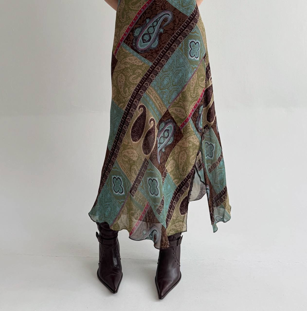 Vintage viscose boho long dress