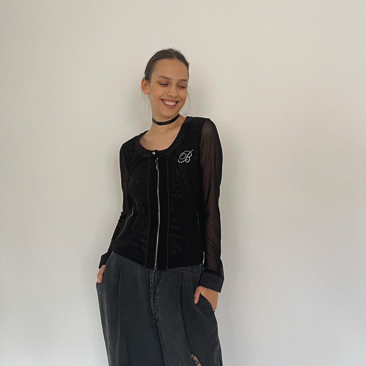 Vintage Blumarine viscose zip blouse