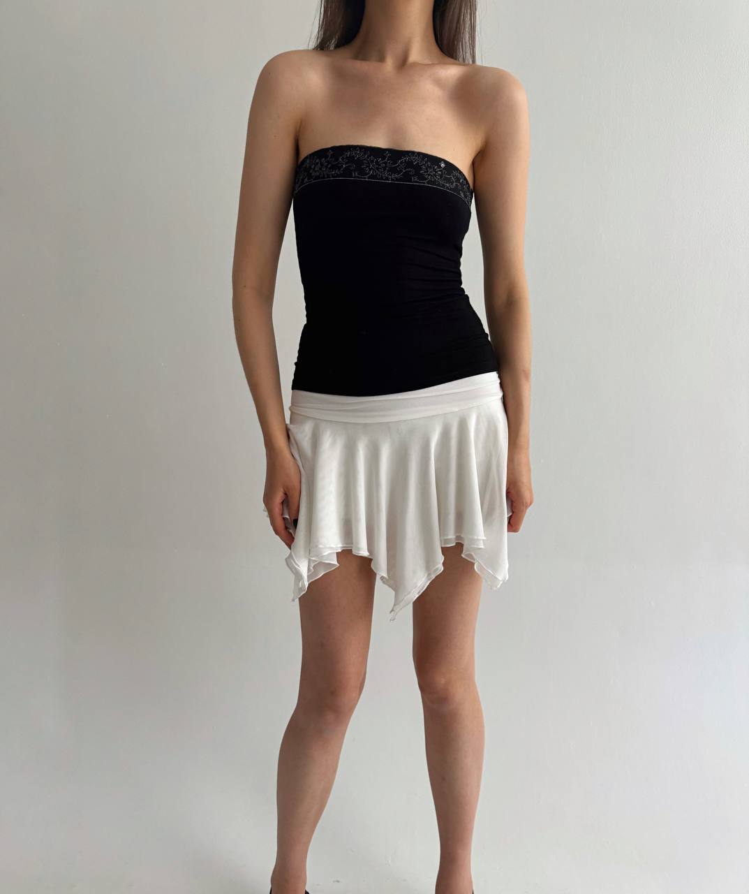 Vintage viscose black tube top