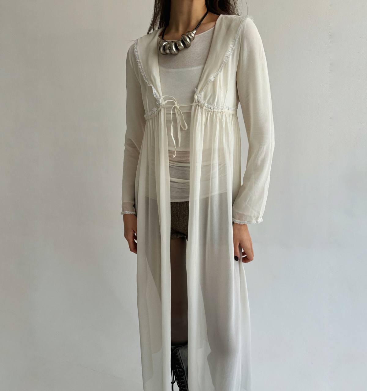 Vintage 100% silk milky night gown