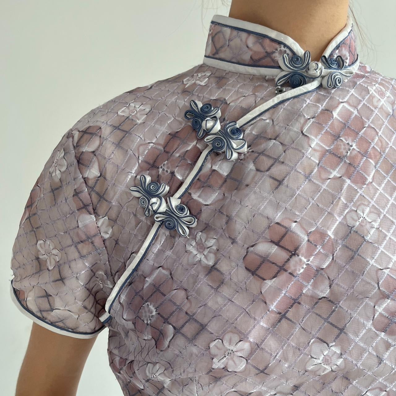 Vintage kimono blouse in purple