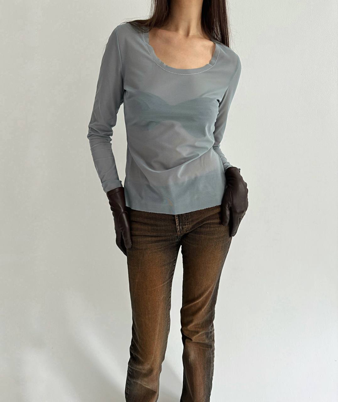 La Perla Studio pigeon mesh blouse