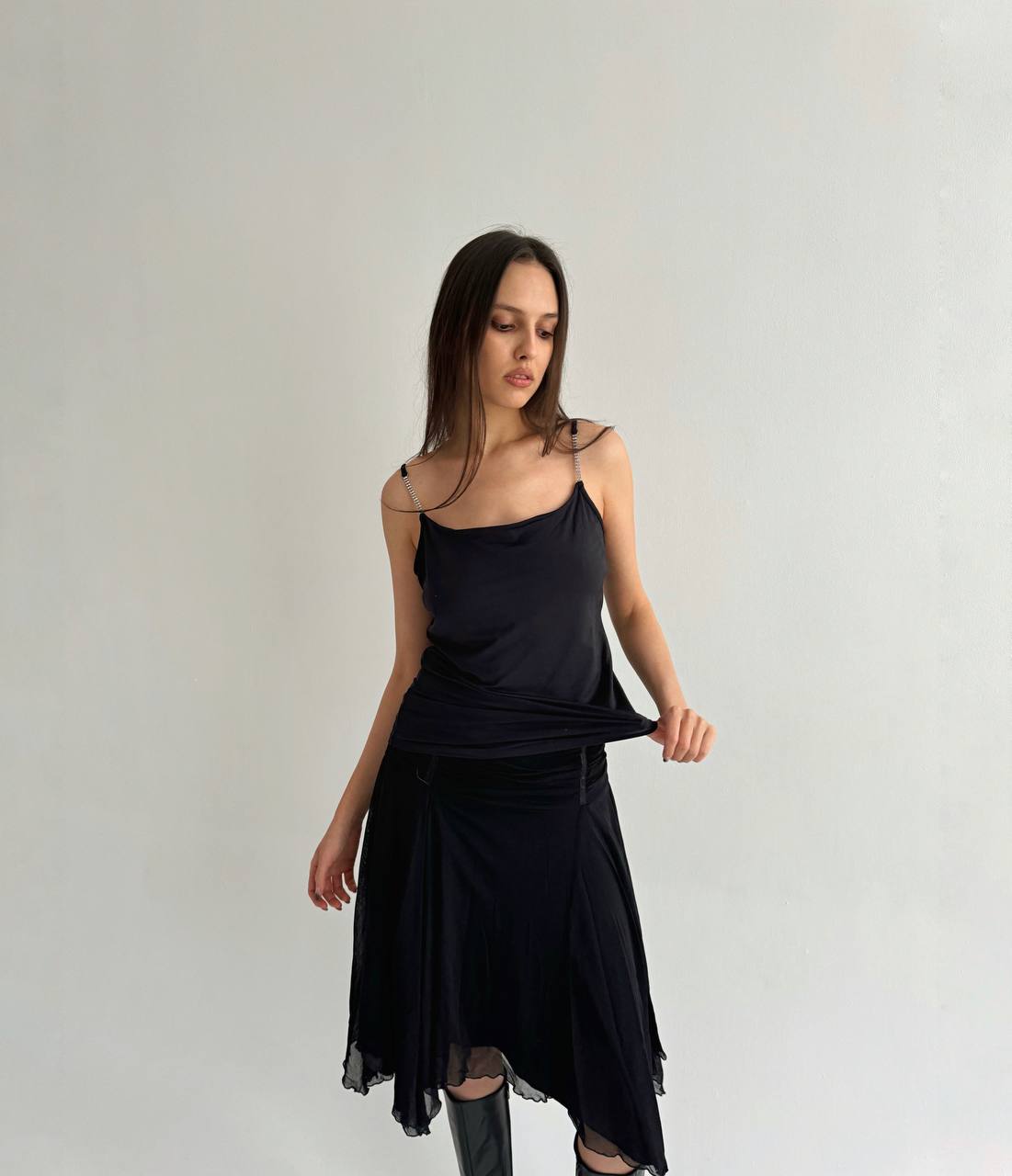 Vintage rhinestone strap top