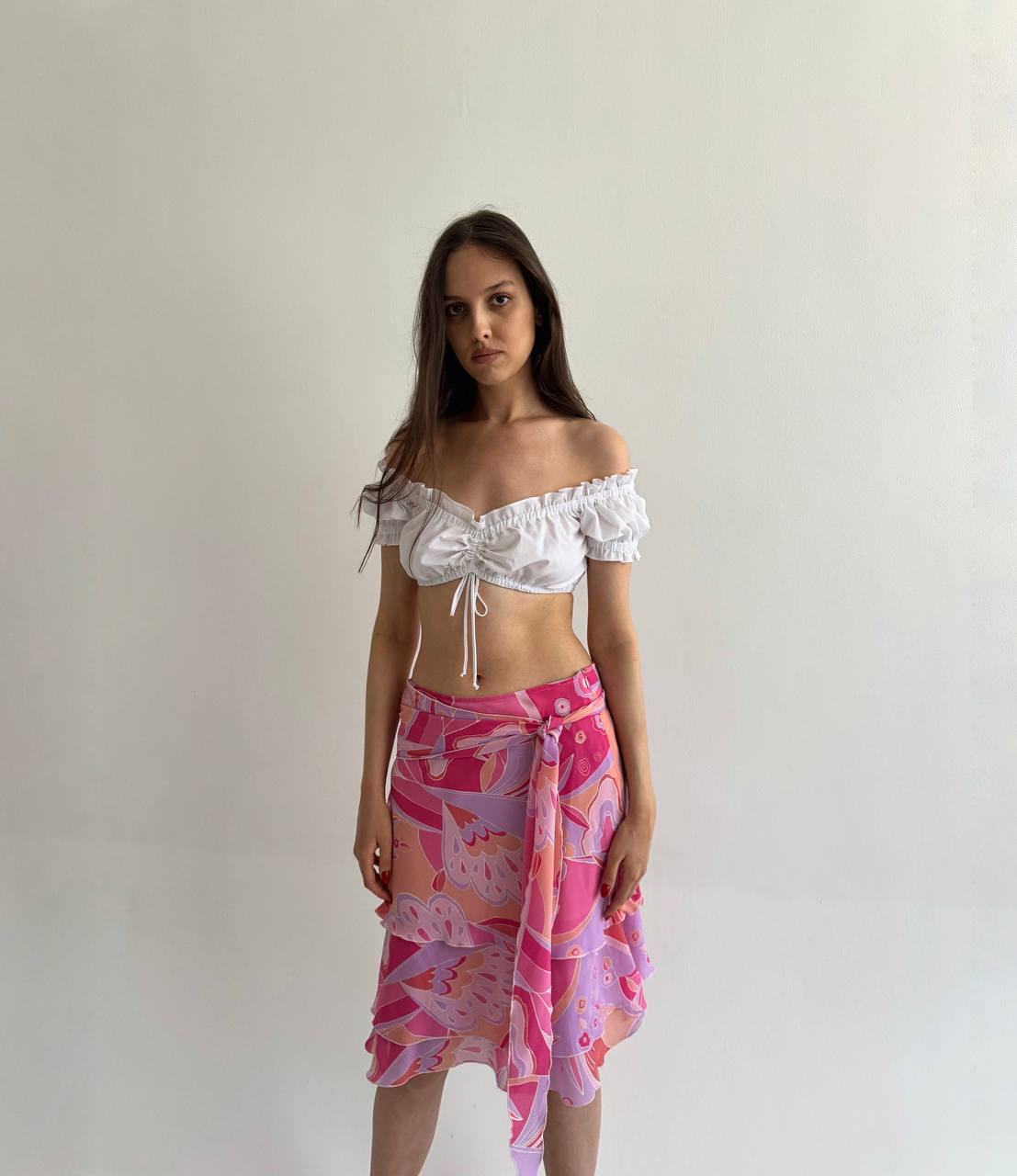 Vintage pink printed skirt