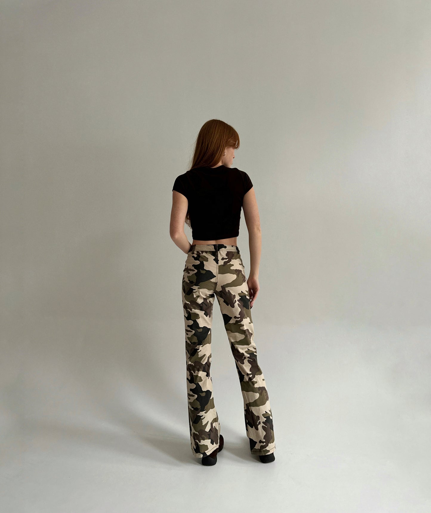 Vintage cotton military print pants