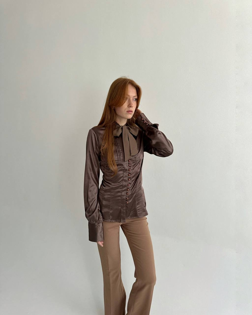 Brand new Y2K made in Italy satin blouse