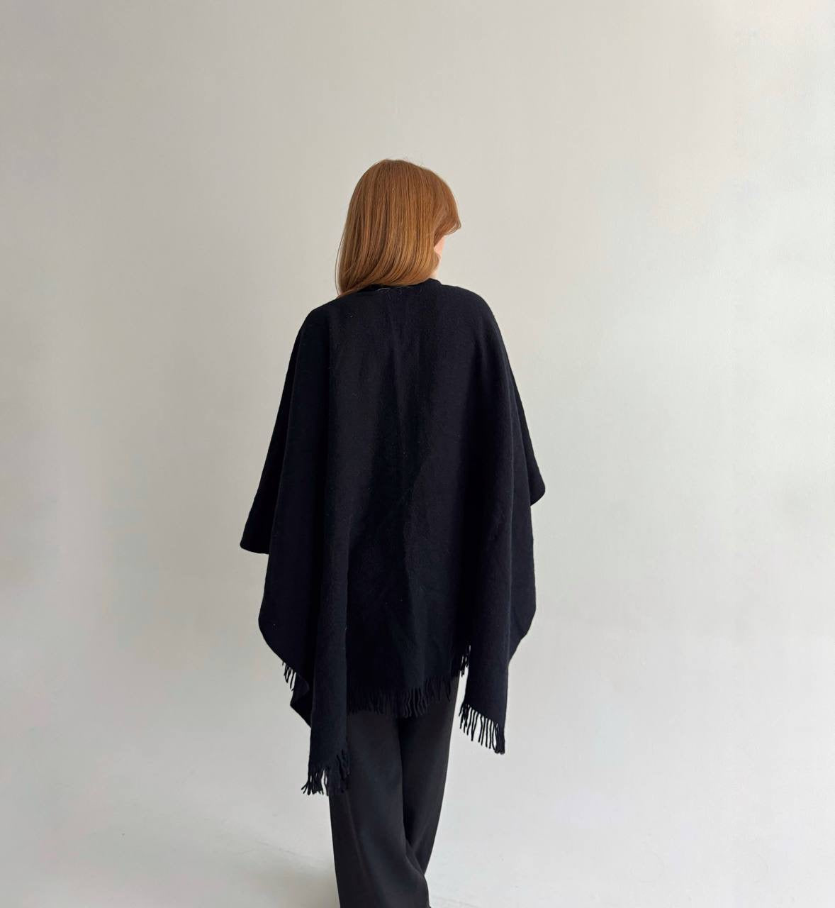 Vintage black coat poncho