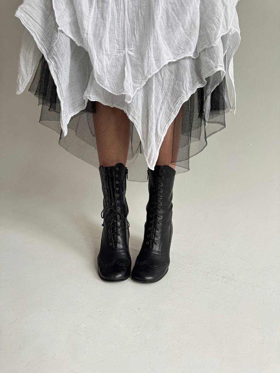Vintage genuine leather Victorian boots