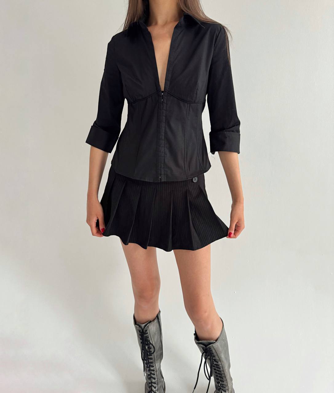 Y2K cotton corset like shirt
