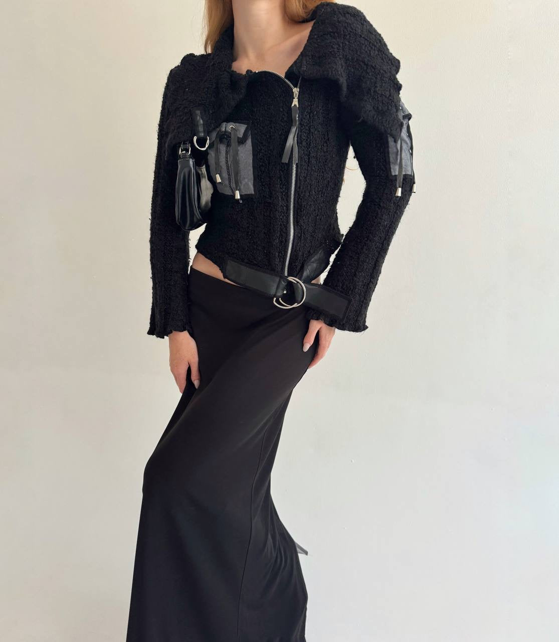Vintage zone bleue avant garde cardigan