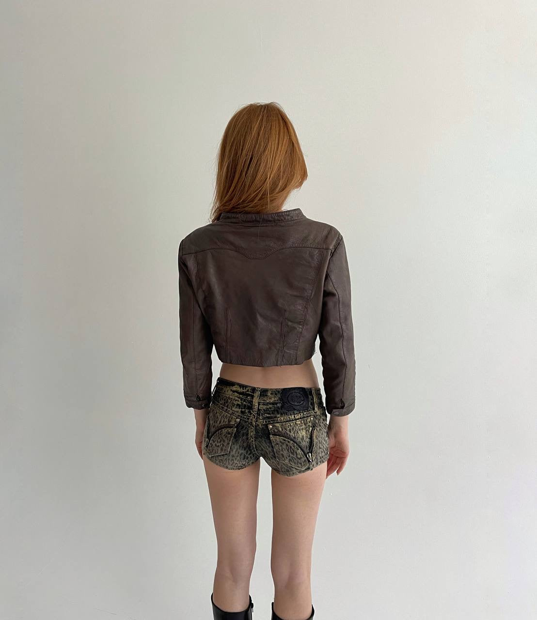 Vintage genuine leather brown jacket