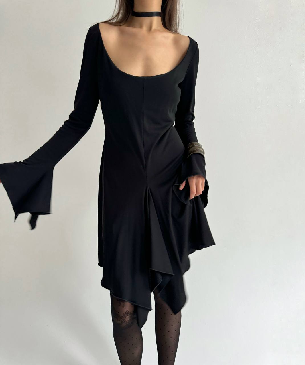 Vintage Gianfranco Ferre acetate gothic dress