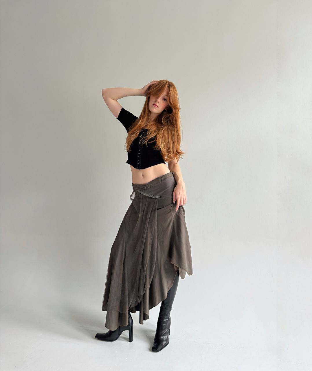 Y2K asymmetrical avant garde skirt