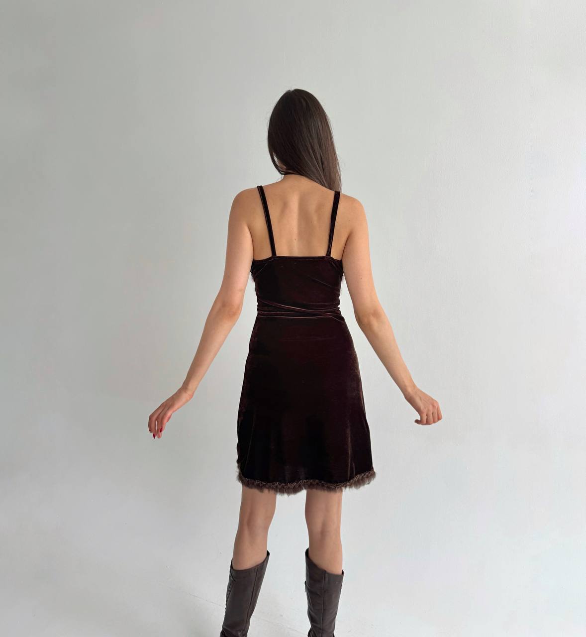 Vintage brown velvet dress