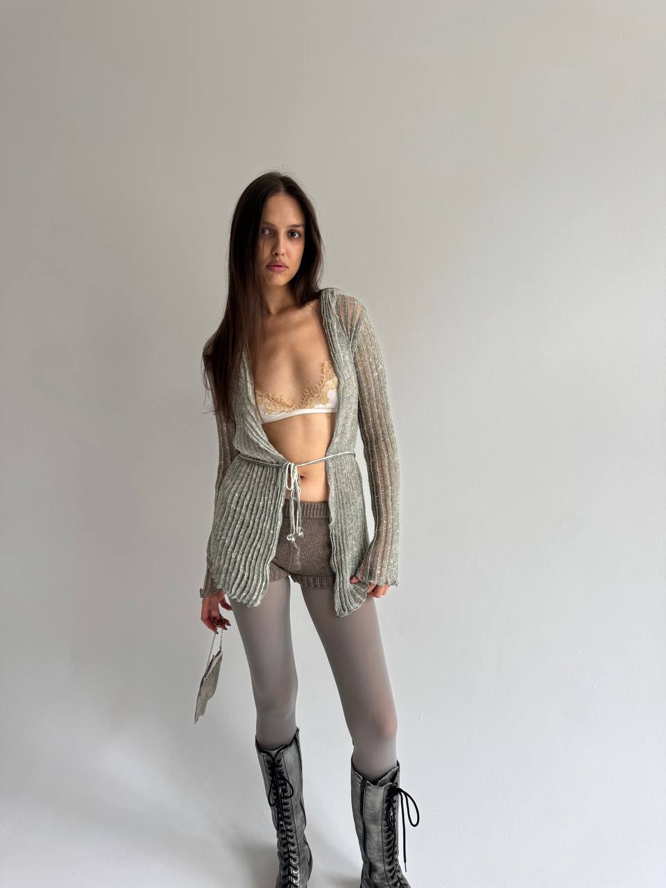 Vintage linen medieval cardigan